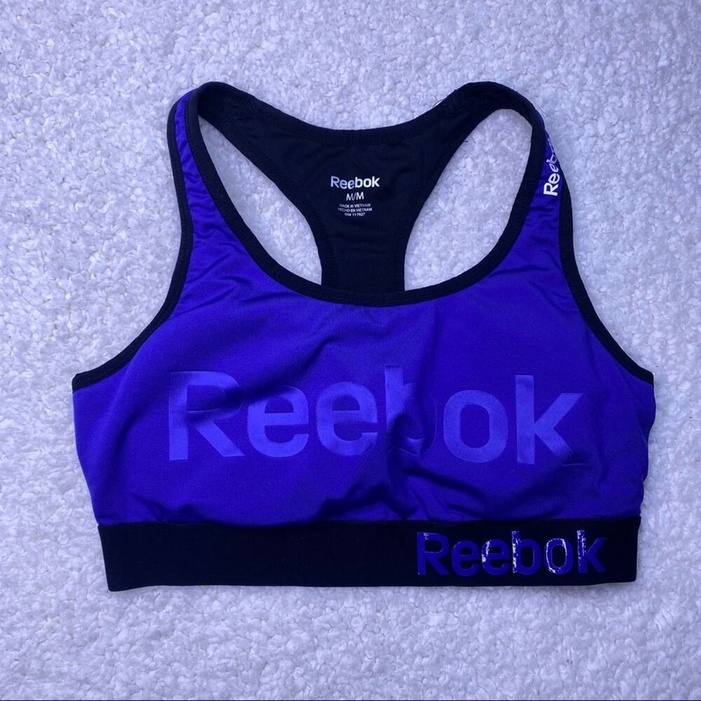 Reebok Sports Bra Blue and Black Medium